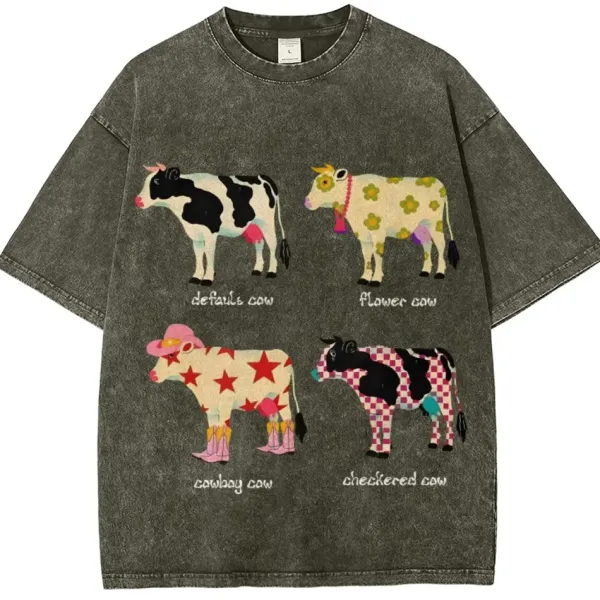 Aesthetic T-Shirts & Graphic Tees*Boogzel Clothing Indie Aesthetic Cow Graphic T-Shirt