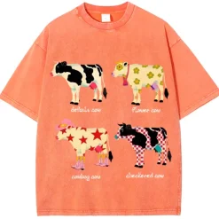 Aesthetic T-Shirts & Graphic Tees*Boogzel Clothing Indie Aesthetic Cow Graphic T-Shirt