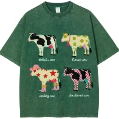 Aesthetic T-Shirts & Graphic Tees*Boogzel Clothing Indie Aesthetic Cow Graphic T-Shirt