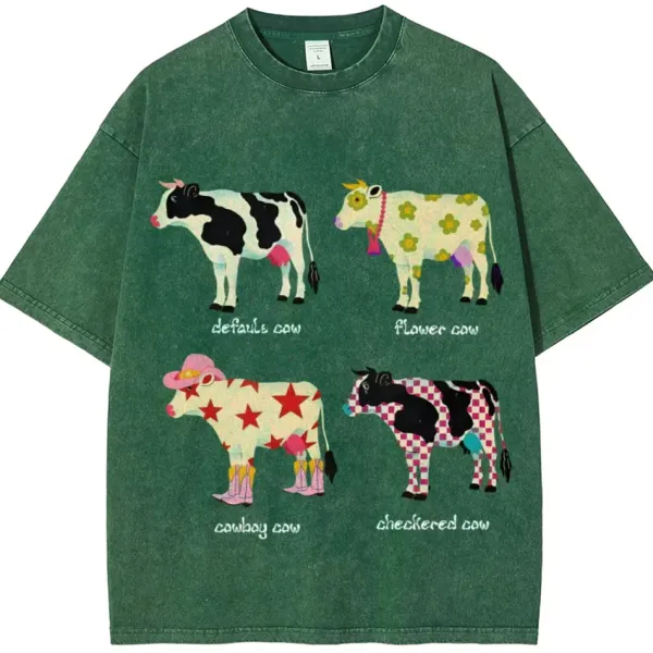 Aesthetic T-Shirts & Graphic Tees*Boogzel Clothing Indie Aesthetic Cow Graphic T-Shirt