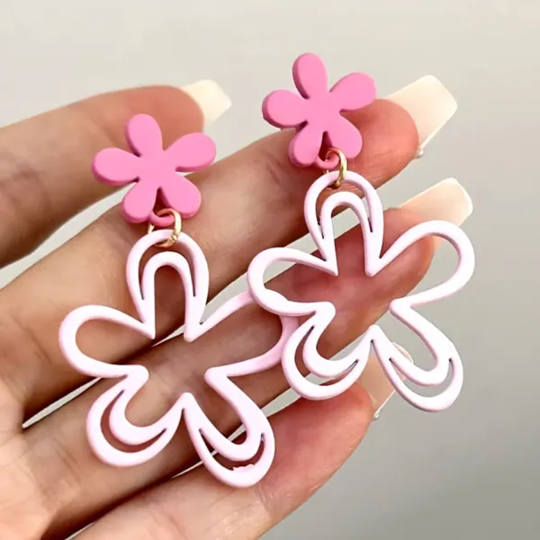 Earrings*Boogzel Clothing Indie Aesthetic Flower Earrings Pink