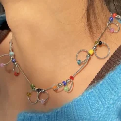 Necklaces & Chokers*Boogzel Clothing Indie Kid Beaded Chain Choker Silver