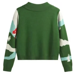 Knit Cardigans*Boogzel Clothing Indie Mushroom Collar Cardigan Green