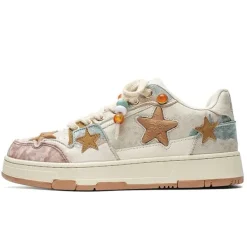 Aesthetic Sneakers*Boogzel Clothing Indie Star Sneakers Beige