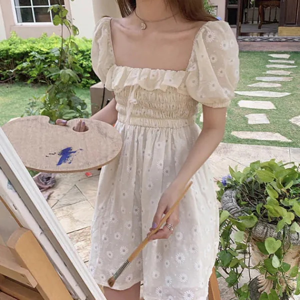 Dresses & Rompers*Boogzel Clothing Into The Fields Mini Dress Beige