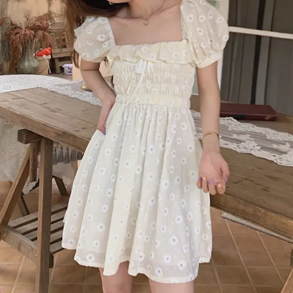 Dresses & Rompers*Boogzel Clothing Into The Fields Mini Dress Beige