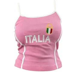 Y2K Tops*Boogzel Clothing Italia Embroidery Y2K Tank Top Pink