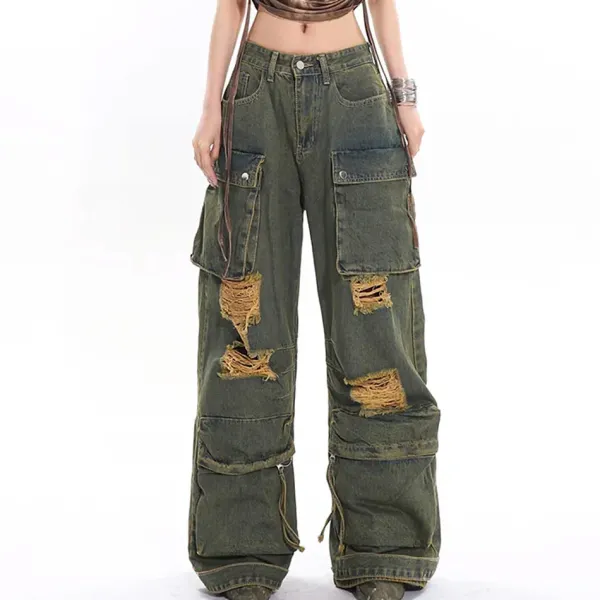 Jeans*Boogzel Clothing Itz No Big Deal Cargo Jeans Green