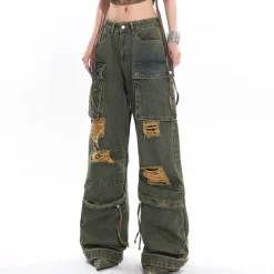 Jeans*Boogzel Clothing Itz No Big Deal Cargo Jeans Green