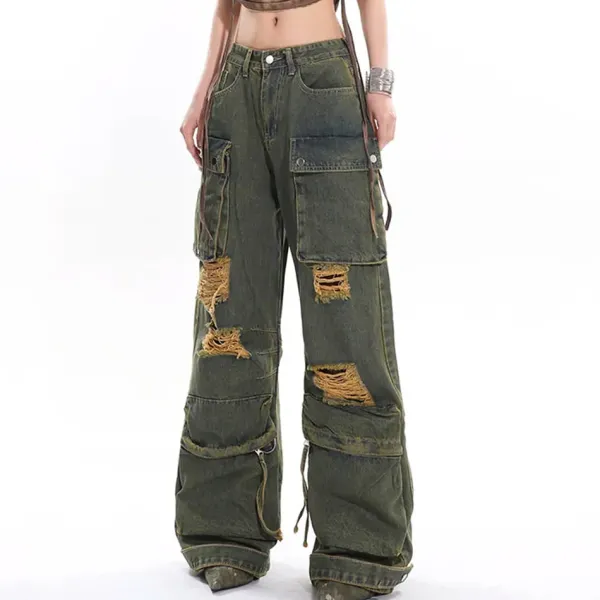 Jeans*Boogzel Clothing Itz No Big Deal Cargo Jeans Green