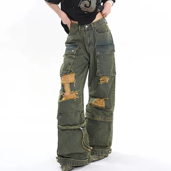 Jeans*Boogzel Clothing Itz No Big Deal Cargo Jeans Green