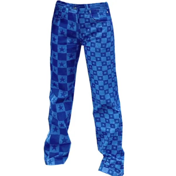 Jeans*Boogzel Clothing Itz No Big Deal Jeans Bluecheck