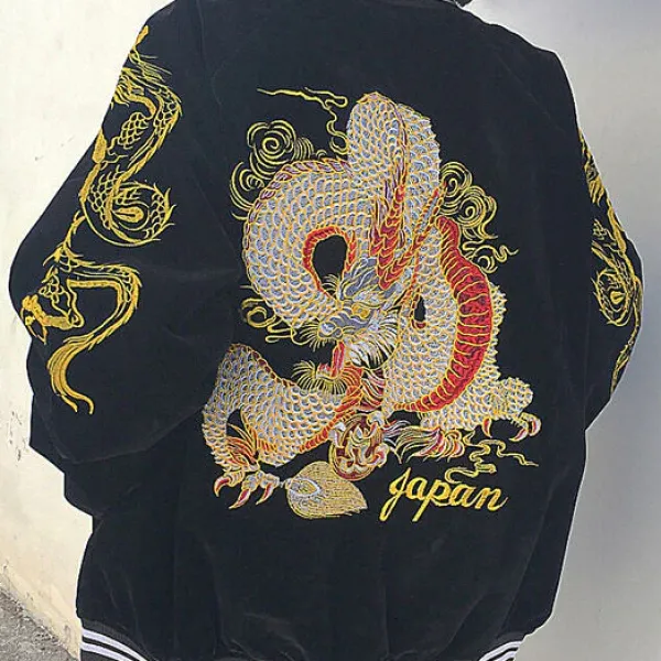 Coats & Jackets*Boogzel Clothing Japanese Dragon Bomber Jacket