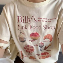 Aesthetic T-Shirts & Graphic Tees*Boogzel Clothing Junk Food Shop Aesthetic T-Shirt Beige