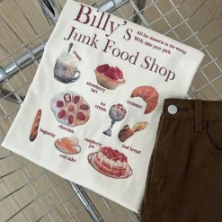 Aesthetic T-Shirts & Graphic Tees*Boogzel Clothing Junk Food Shop Aesthetic T-Shirt Beige