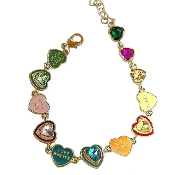 Bracelts*Boogzel Clothing Kidcore Hearts Bracelet Colorful
