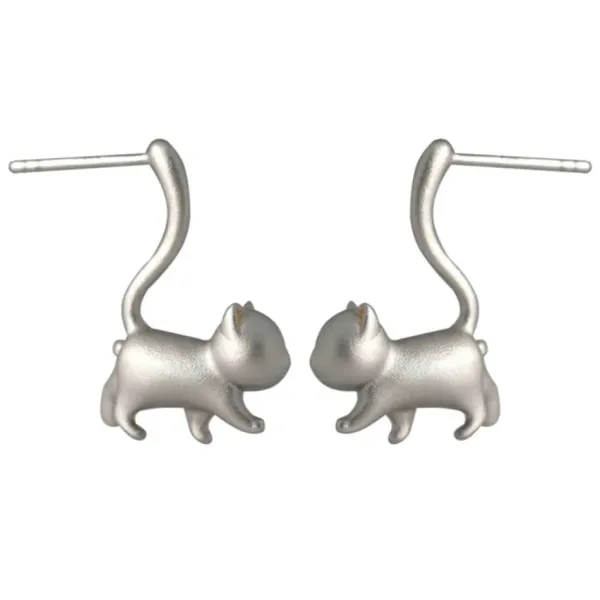 Earrings*Boogzel Clothing Kitten Stud Earrings Silver