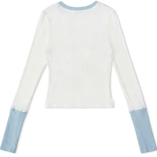 Long Sleeve Tops*Boogzel Clothing Kitty Long Sleeve Top White/blue
