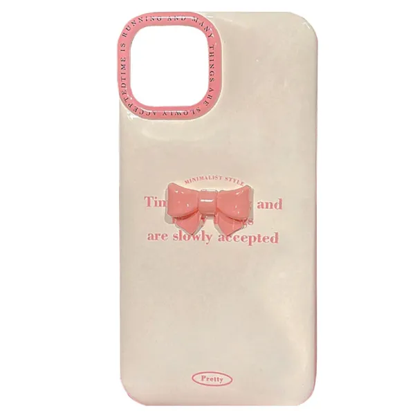 Iphone Cases*Boogzel Clothing Korean Aesthetic Bow iPhone Case White/pink