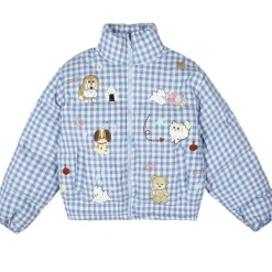 Coats & Jackets*Boogzel Clothing Korean Aesthetic Checker Puffer Jacket