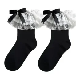 Socks*Boogzel Clothing Lace Ruffle Bow Socks