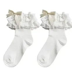 Socks*Boogzel Clothing Lace Ruffle Bow Socks