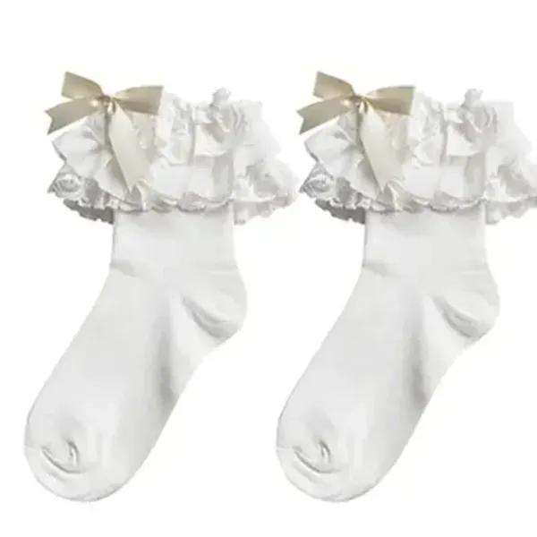 Socks*Boogzel Clothing Lace Ruffle Bow Socks