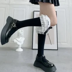 Socks*Boogzel Clothing Lace Ruffle Bow Socks