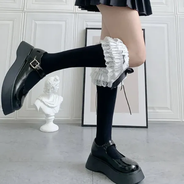 Socks*Boogzel Clothing Lace Ruffle Bow Socks