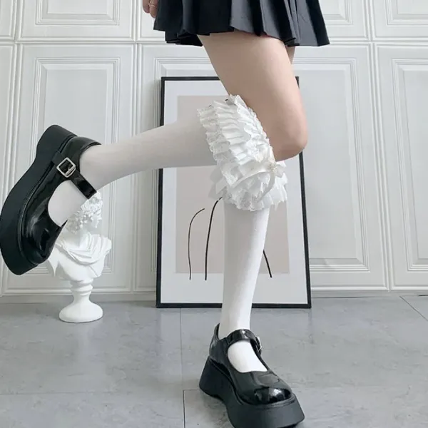 Socks*Boogzel Clothing Lace Ruffle Bow Socks