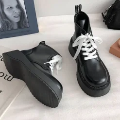 Classics|Boots / Platform Boots*Boogzel Clothing Lace Up Ankle Boots Black