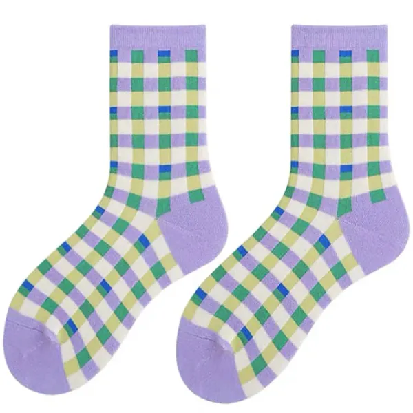 Socks*Boogzel Clothing Lavender Gingham Socks
