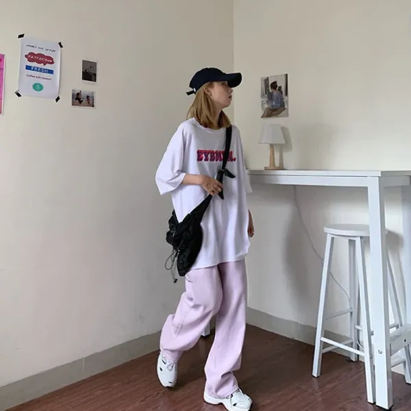 Jeans*Boogzel Clothing Skater Girl Wide Jeans Lavender