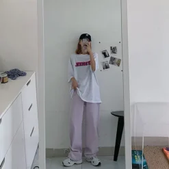 Jeans*Boogzel Clothing Skater Girl Wide Jeans Lavender