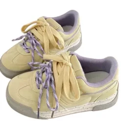 Aesthetic Sneakers*Boogzel Clothing Lemon Cream & Lavender Sneakers Yellow/purple