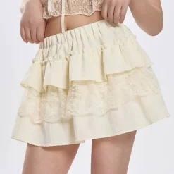 Skirts*Boogzel Clothing Lemon Pie Layered Skirt Beige