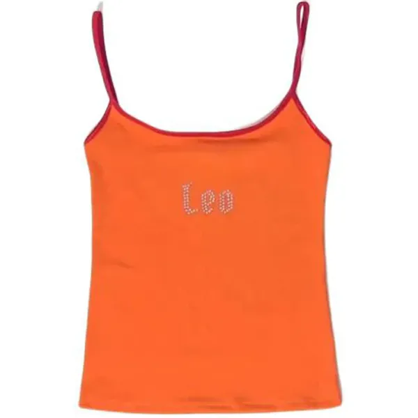 Y2K Tops*Boogzel Clothing Leo Zodiac Sign Y2K Rhinestone Top Orange