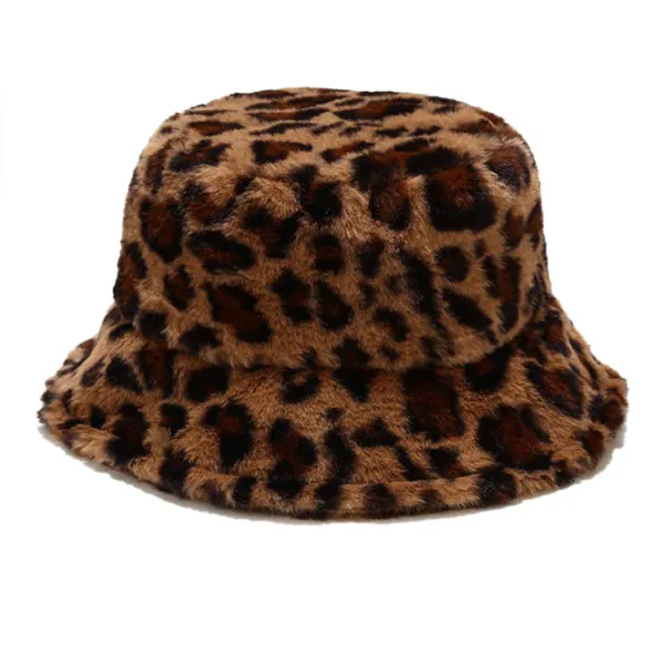 Hats*Boogzel Clothing Leopard Fluffy Bucket Hat
