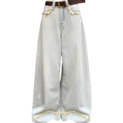 Jeans*Boogzel Clothing Light Frayed Wide-Leg Jeans Blue