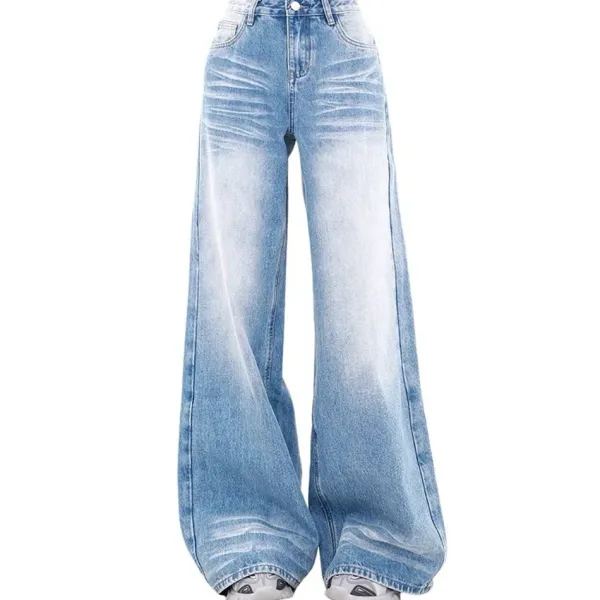 Jeans*Boogzel Clothing Light Washed Wide-Leg Jeans Blue