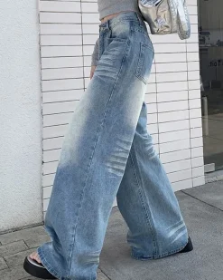Jeans*Boogzel Clothing Light Washed Wide-Leg Jeans Blue