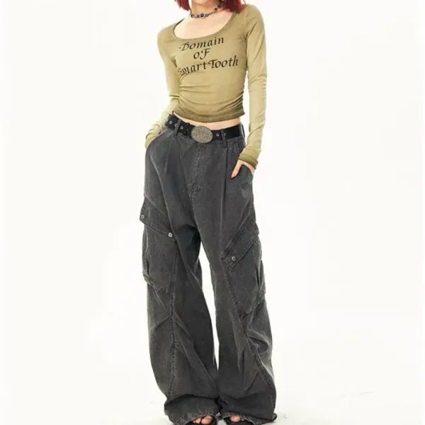 Jeans*Boogzel Clothing Like A Boy Skater Cargo Jeans Black
