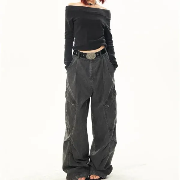 Jeans*Boogzel Clothing Like A Boy Skater Cargo Jeans Black