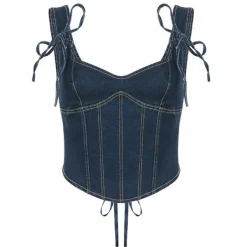 Y2K Tops|Corset Tops*Boogzel Clothing Like It's 2003 Y2K Denim Corset Blue