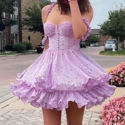 Dresses & Rompers*Boogzel Clothing Lilac Daisy Mini Dress Purple