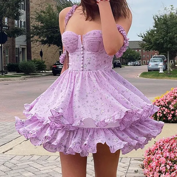 Dresses & Rompers*Boogzel Clothing Lilac Daisy Mini Dress Purple