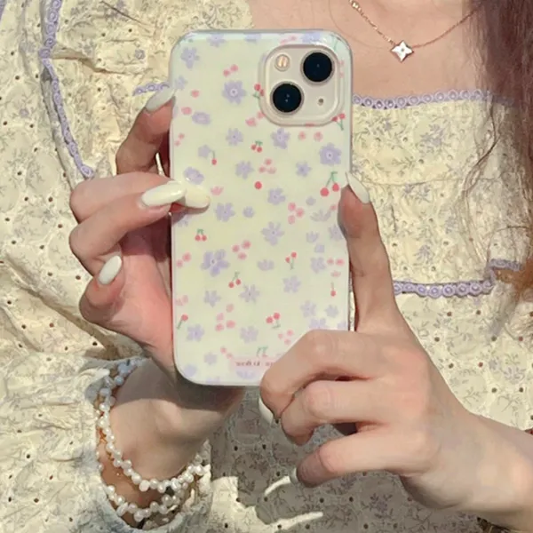 Iphone Cases*Boogzel Clothing Lilac Flowers iPhone Case White