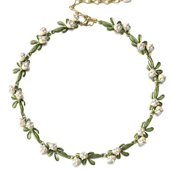 Necklaces & Chokers*Boogzel Clothing Lily Of The Valley Choker Green/white