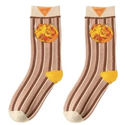 Socks*Boogzel Clothing Lion Striped Socks Brown