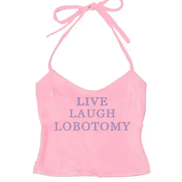 Y2K Tops|Crop Tops*Boogzel Clothing Live Laugh Halter Top